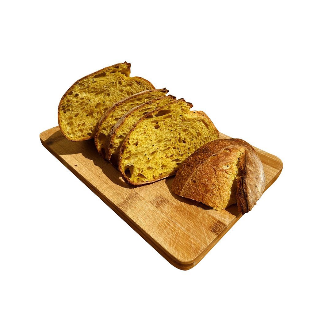 MLKÅ Bakery - Sourdough Country Loaf with Turmeric &amp; Nigella Seeds ,مخبز ملكة - خبز ريفي مخمر مع الكركم وبذور حبة البركة