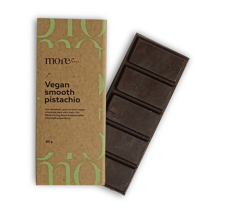 Vegan Smooth Pistachio More Chocolate Bar ,صندوق شوكولاتة مور مناسبة للنباتيين بالفستق الحلبي الناعم