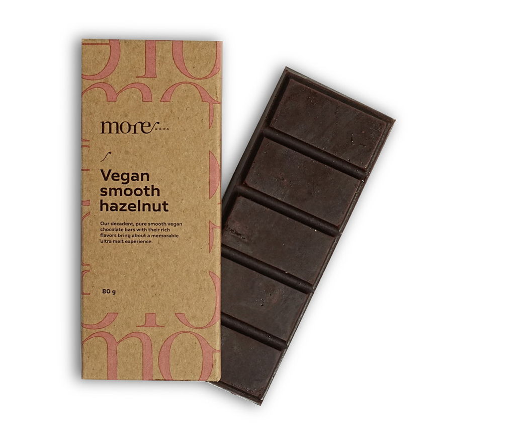 Vegan Smooth Hazelnut More Chocolate Bar ,صندوق شوكولاتة مور مناسبة للنباتيين بالبندق الناعم