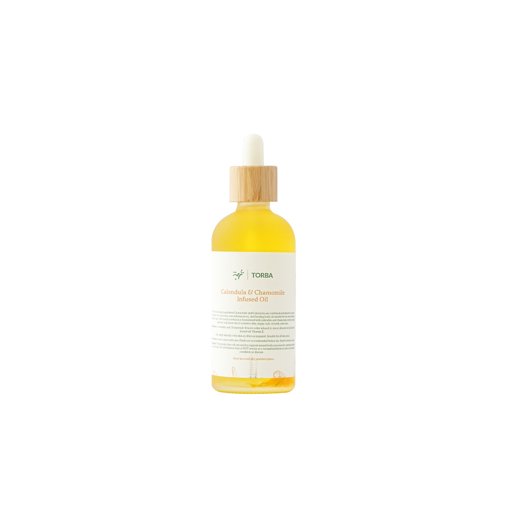 Calendula &amp; Chamomile Infused Oil 100ml , زيت الآذريون والبابونج